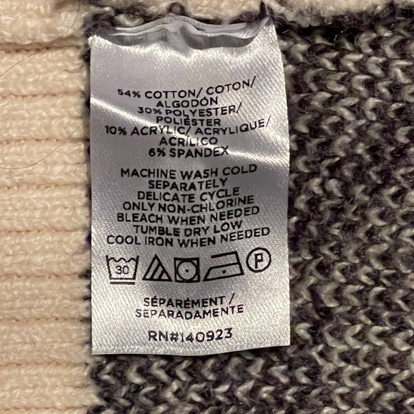 Loft Outlet Women's Houndstooth Grey/Cream Zip-Up Cardigan, Size XL EUC - Picture 6 of 6